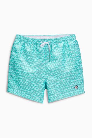Aqua Geo Print Swim Shorts